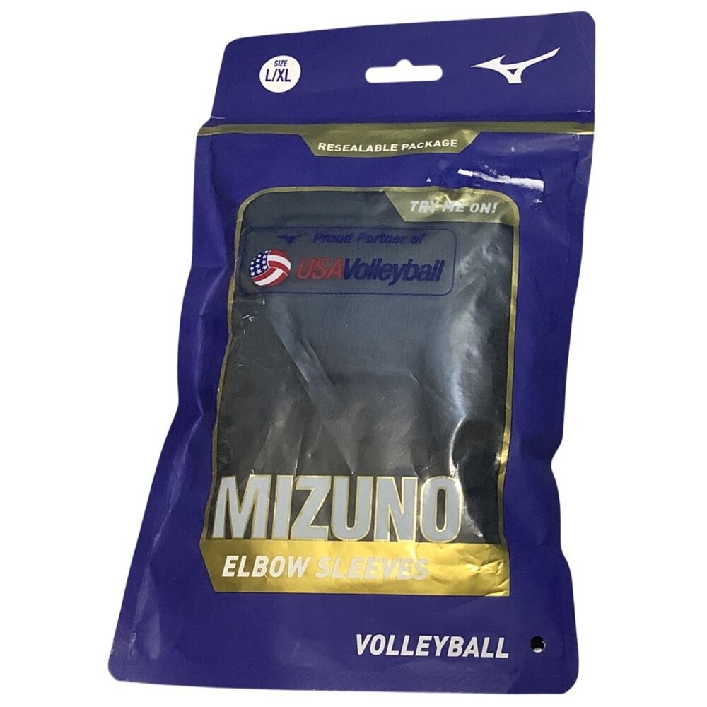 Mizuno Padded Elbow Sleeves L/XL Black Volleyball Protective Gear Durable - Picture 2 of 4